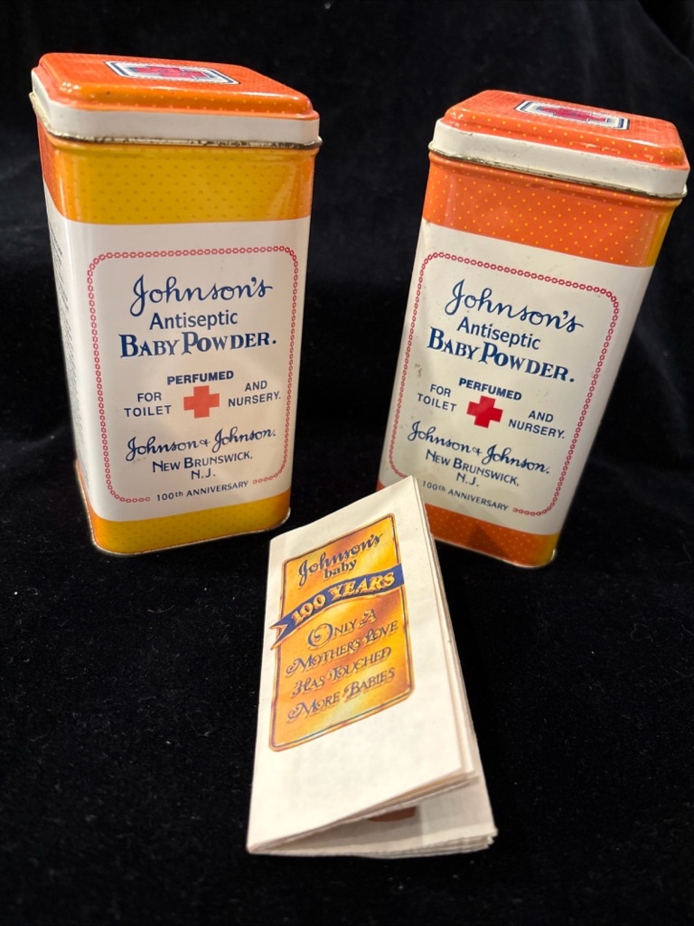 Vintage Johnson & Johnson Powder Tins Celebrating 100 Years & 10 30cent Coupons
